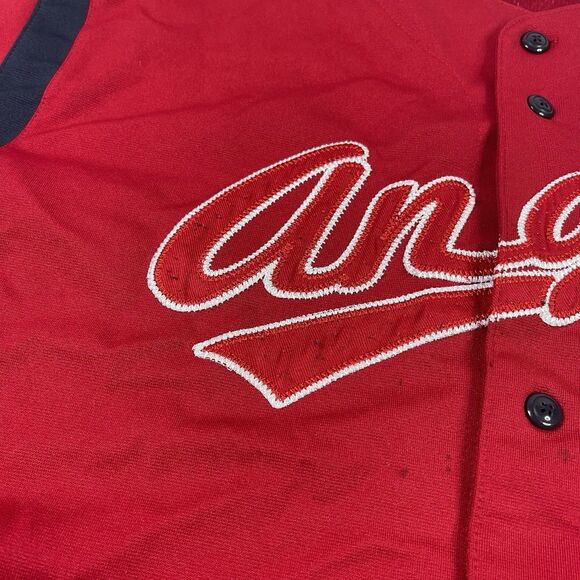 Vintage Dynasty MLB Anaheim Angels Men's Baseball Jersey Size XL Red Baseball RB - Picture 6 of 12